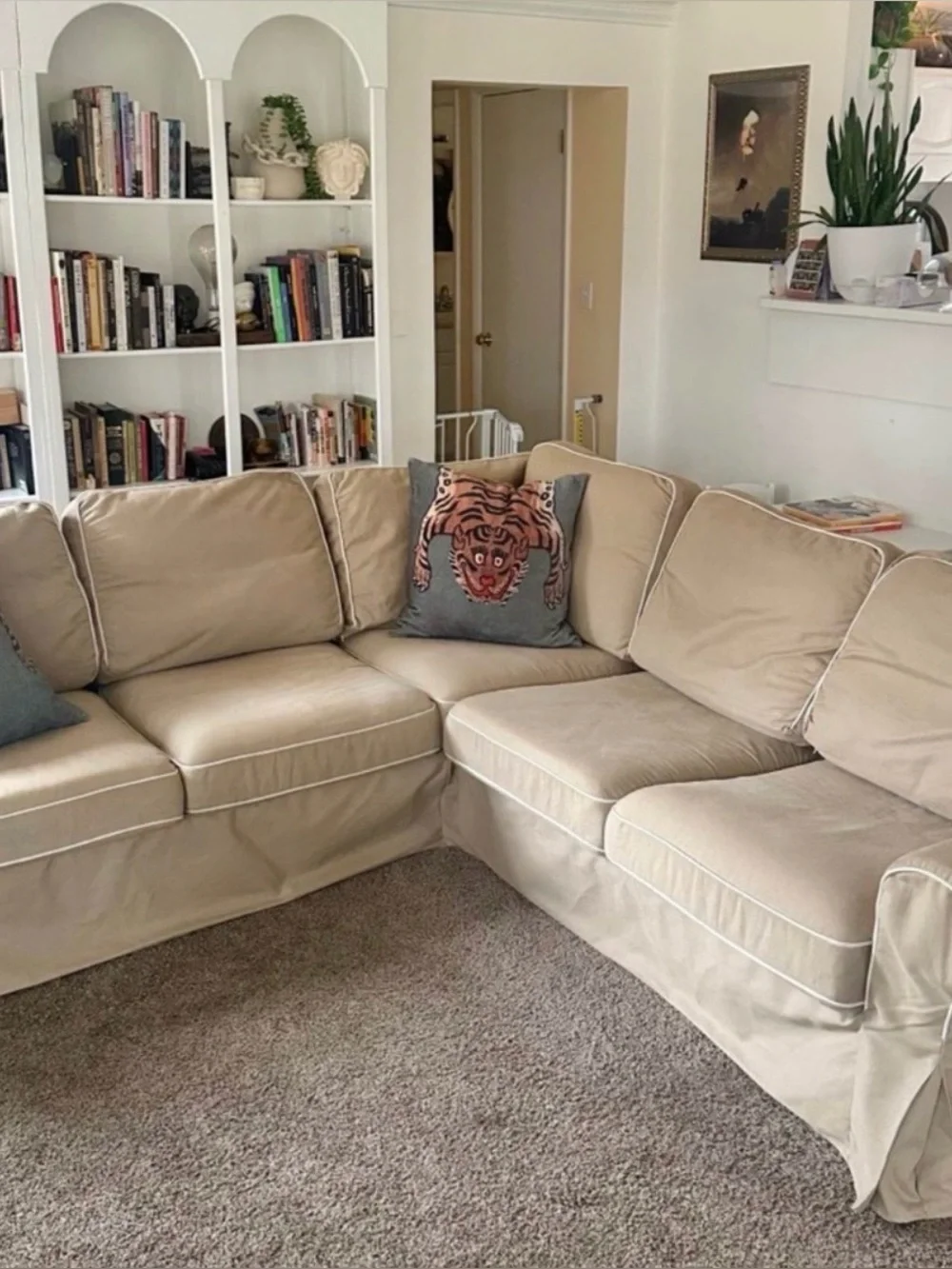 ONE IKEA Ektorp Slipcover 2 Seater Sofa in Neutral Khaki